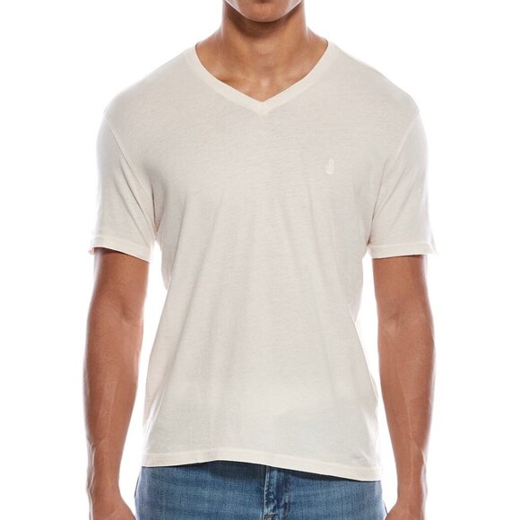 John Varvatos Men's Short Sleeve Nash Peace Sign Cotton V Neck T-Shirt Pink Haze - Picture 3 of 5